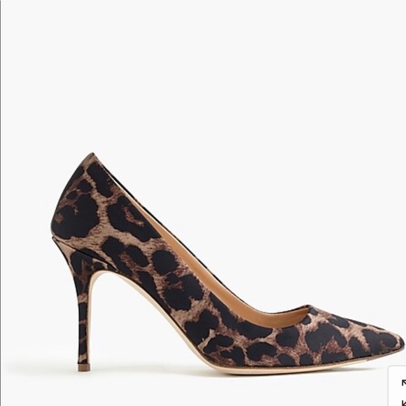 NWOT. J. Crew collection Elsie satin leopard pumps - Picture 1 of 4